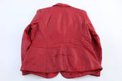 Women's Metro Style Red Leather Jacket - Jacket - Thrifted Threads