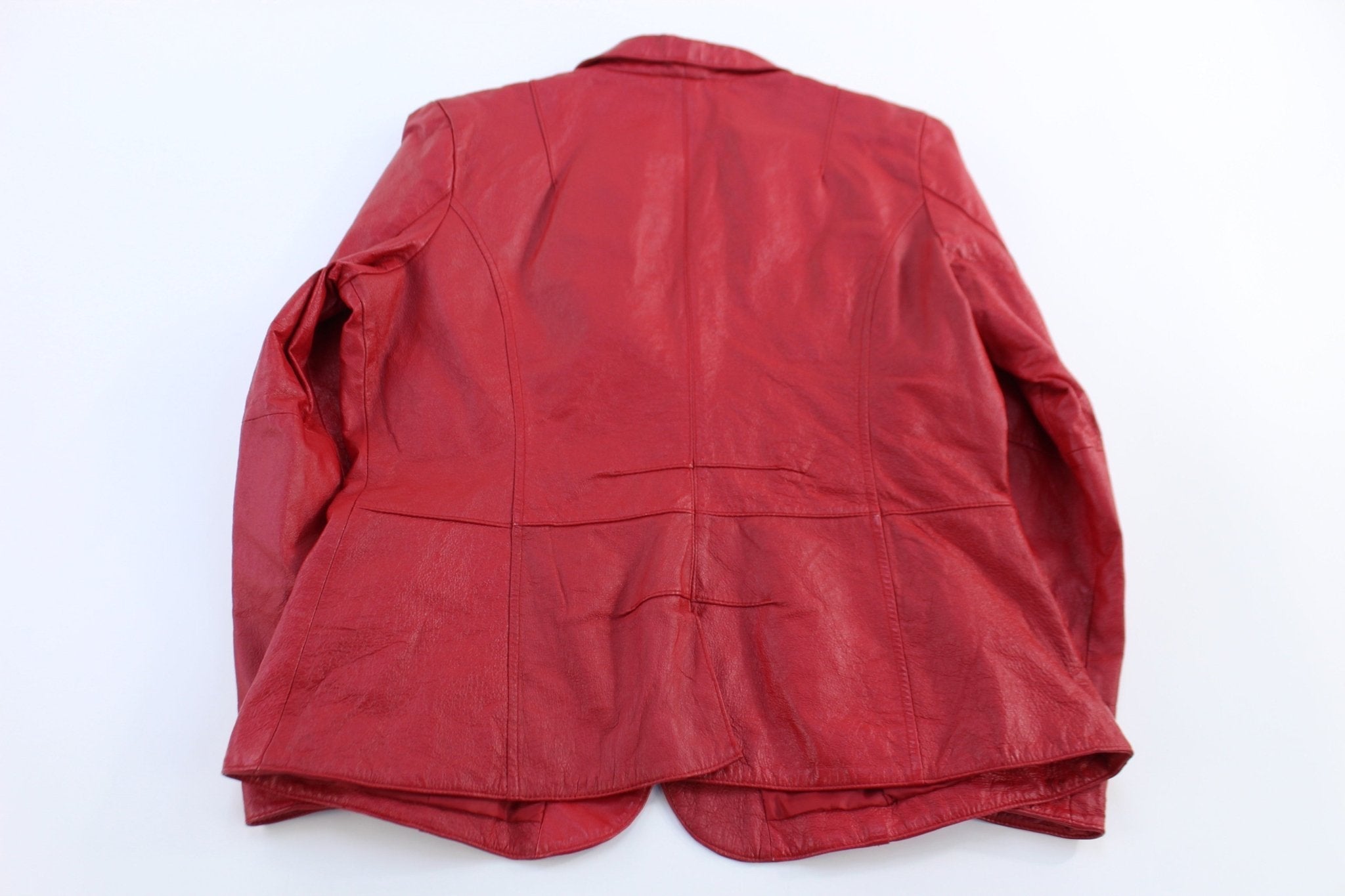 Women's Metro Style Red Leather Jacket - Jacket - Thrifted Threads