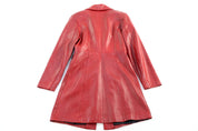 Women's Michael Lawrence Red Leather Coat - jacket - Thrifted Threads