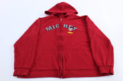 Women's Mickey Mouse Embroidered Red Full Zip Hoodie - Jackets - Thrifted Threads