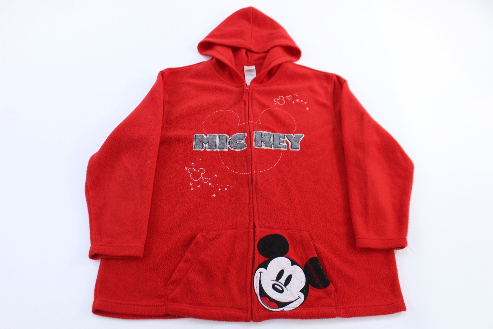 Women's Mickey Mouse Full Zip Fleece Hooded Sweater - ThriftedThreads.com