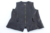 Women's Mix It Full Zip Leather Vest - ThriftedThreads.com