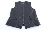 Women's Mix It Full Zip Leather Vest - Vest - Thrifted Threads