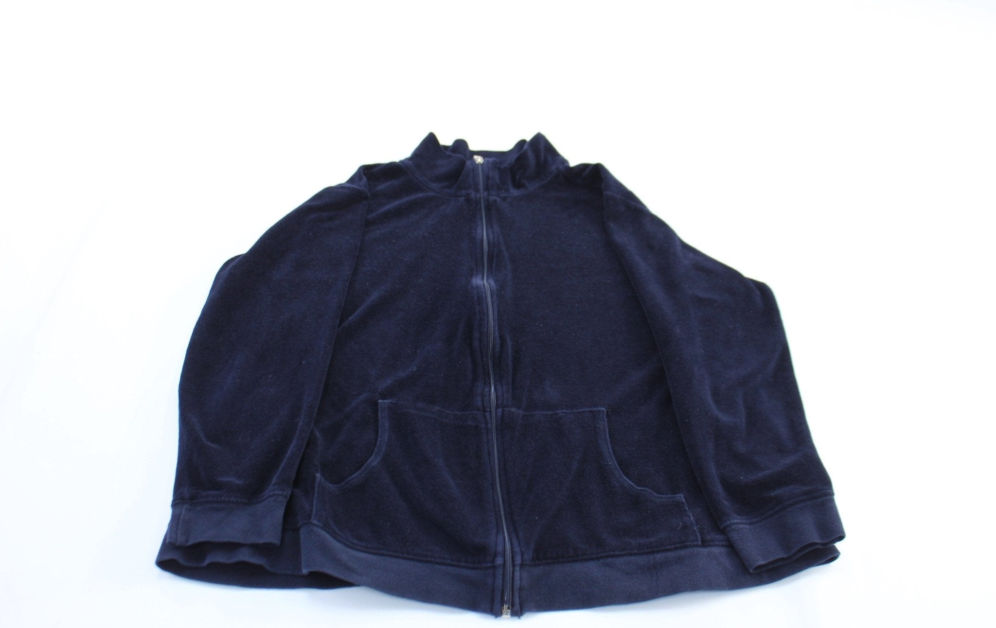 Women's Mossimo Blue Velour Zip Up Jacket - Jacket - Thrifted Threads