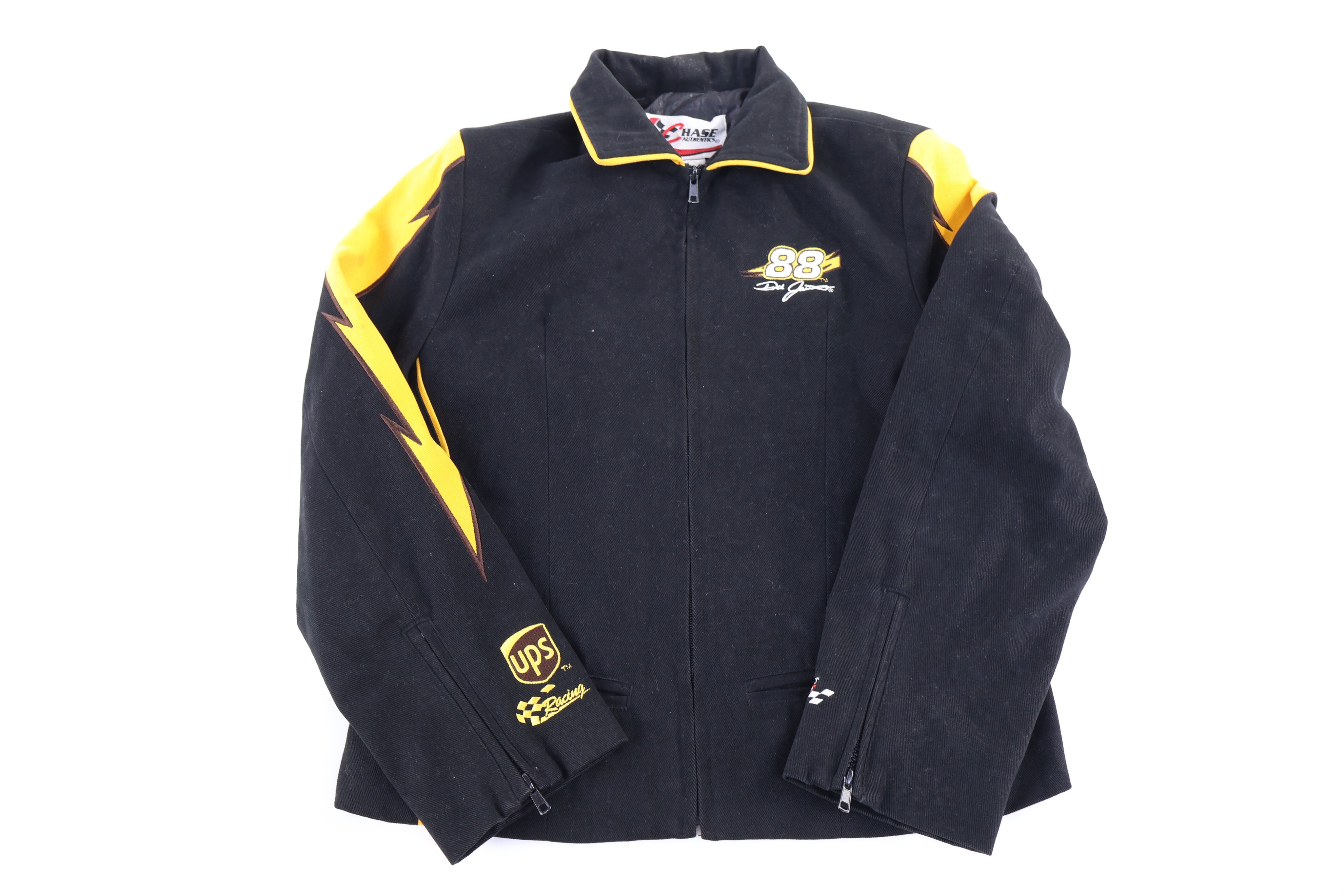 Women's Nascar Dale Jarrett Black & Yellow Racing Jacket - Jacket - Thrifted Threads