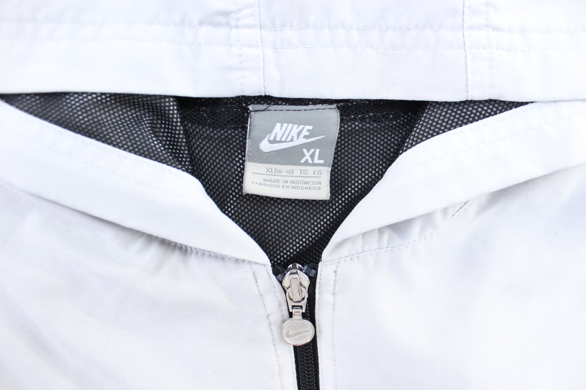 Women's Nike Embroidered Logo Black & Light Grey Zip Up Jacket - Jacket - Thrifted Threads