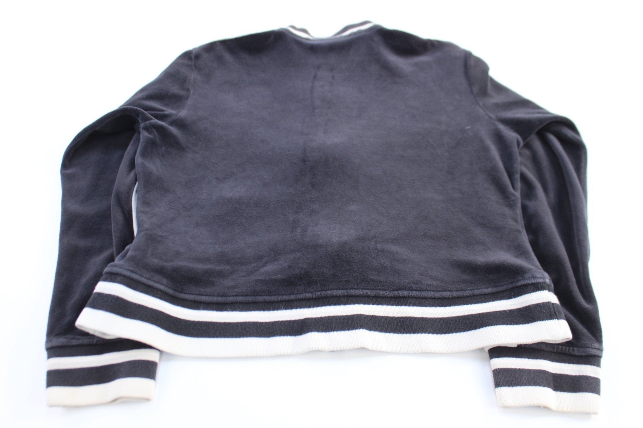 Women's Nike Embroidered Logo Black & White Track Jacket - ThriftedThreads.com