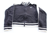 Women's Nike Embroidered Logo Black & White Track Jacket - ThriftedThreads.com
