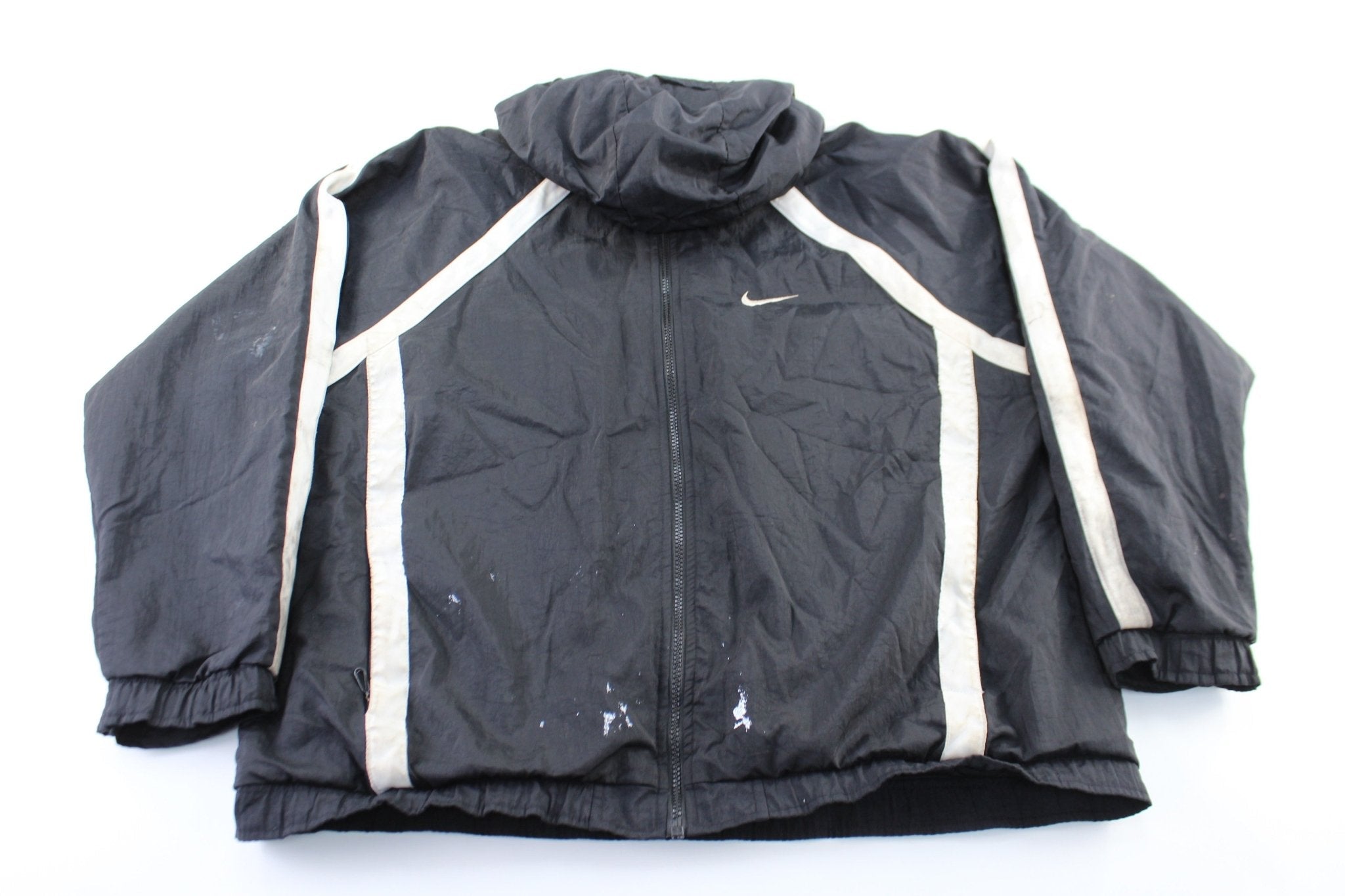 Women's Nike Embroidered Logo Black & White Zip Up Jacket - Jacket - Thrifted Threads