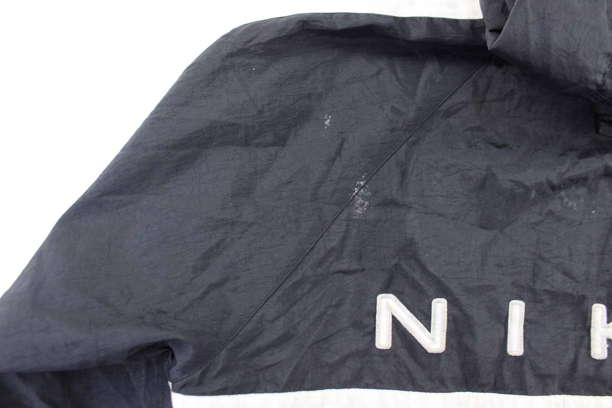 Women's Nike Embroidered Logo Black & White Zip Up Jacket - Jacket - Thrifted Threads