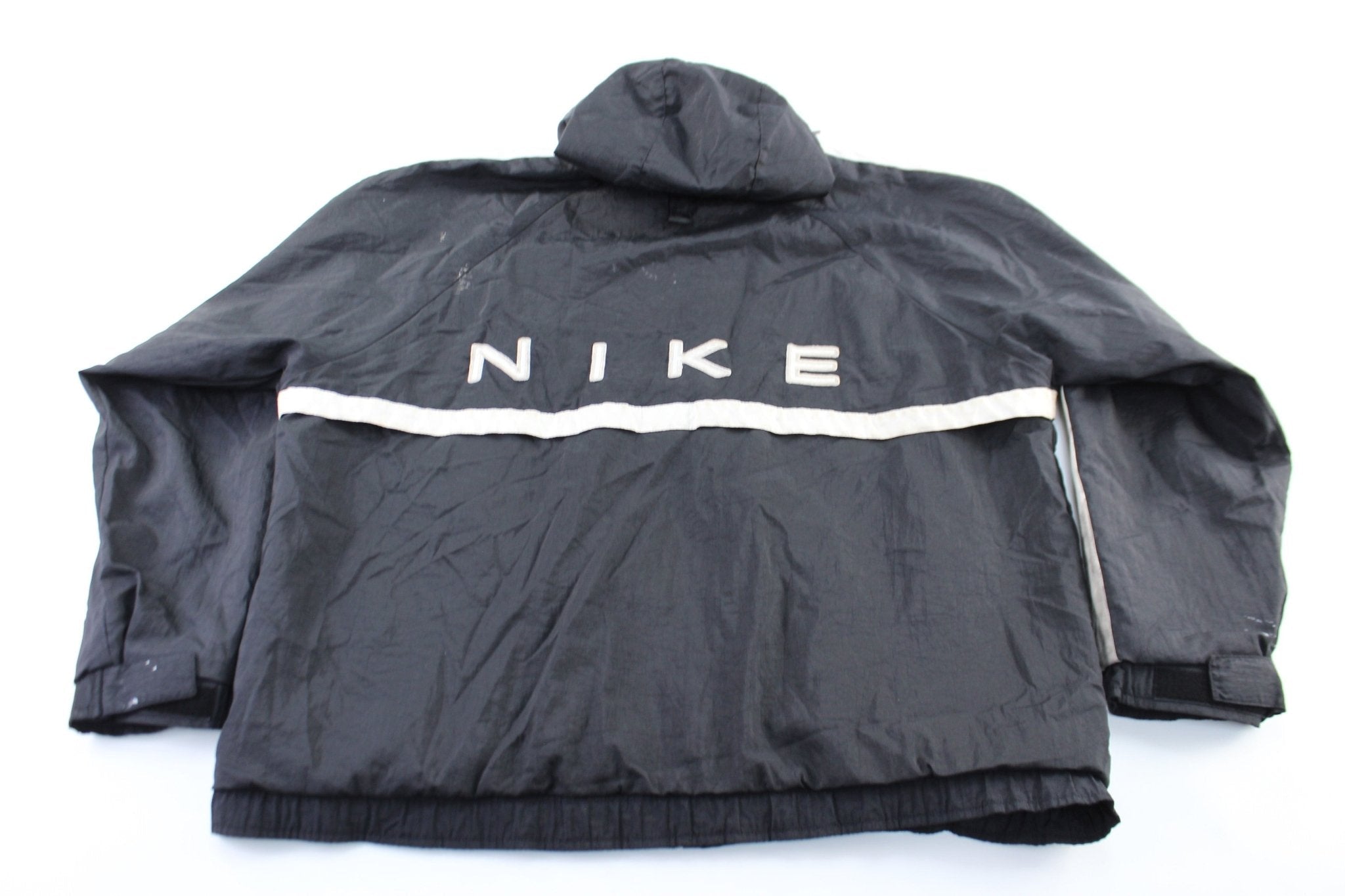Women's Nike Embroidered Logo Black & White Zip Up Jacket - Jacket - Thrifted Threads