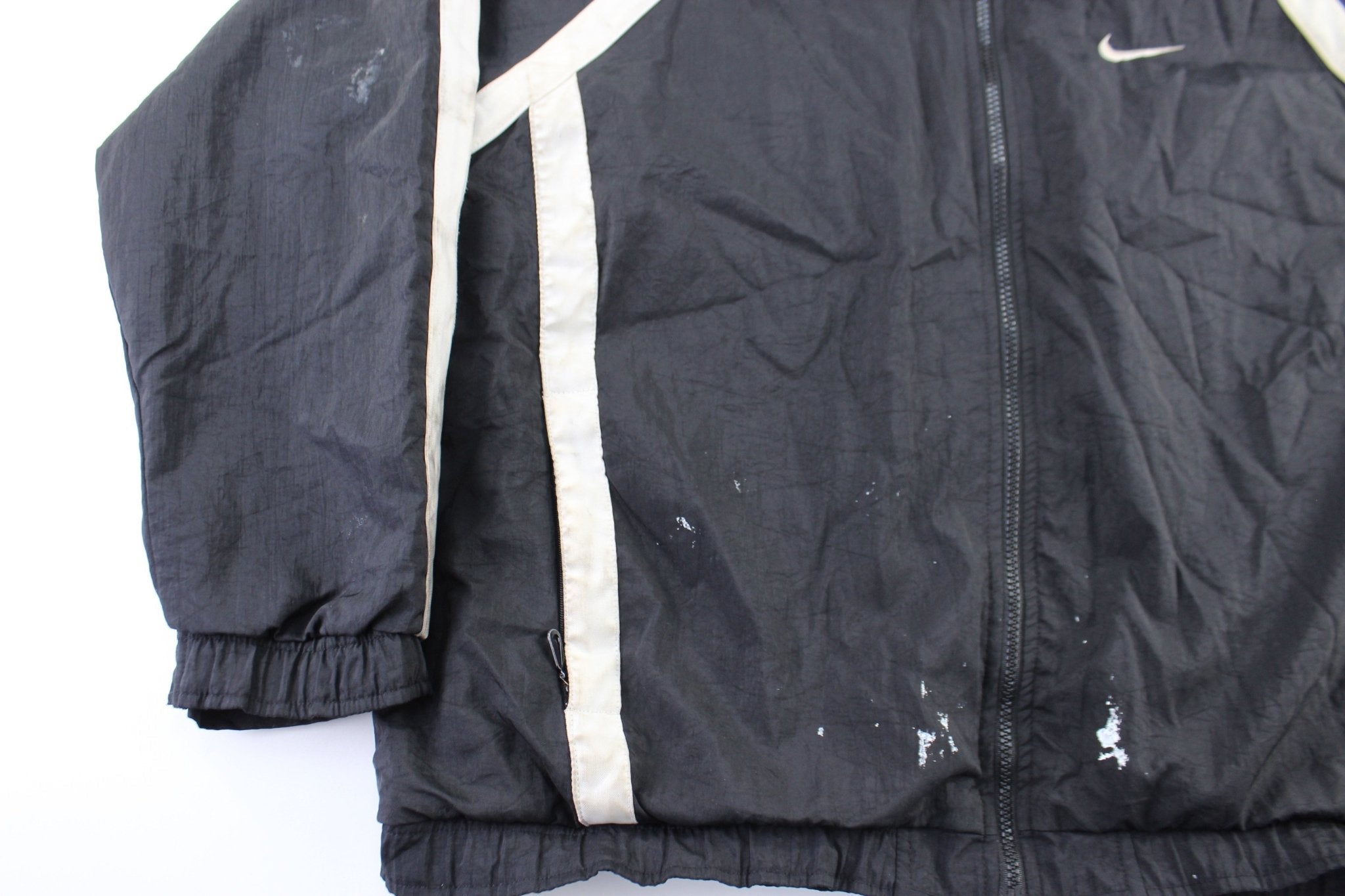 Women's Nike Embroidered Logo Black & White Zip Up Jacket - Jacket - Thrifted Threads