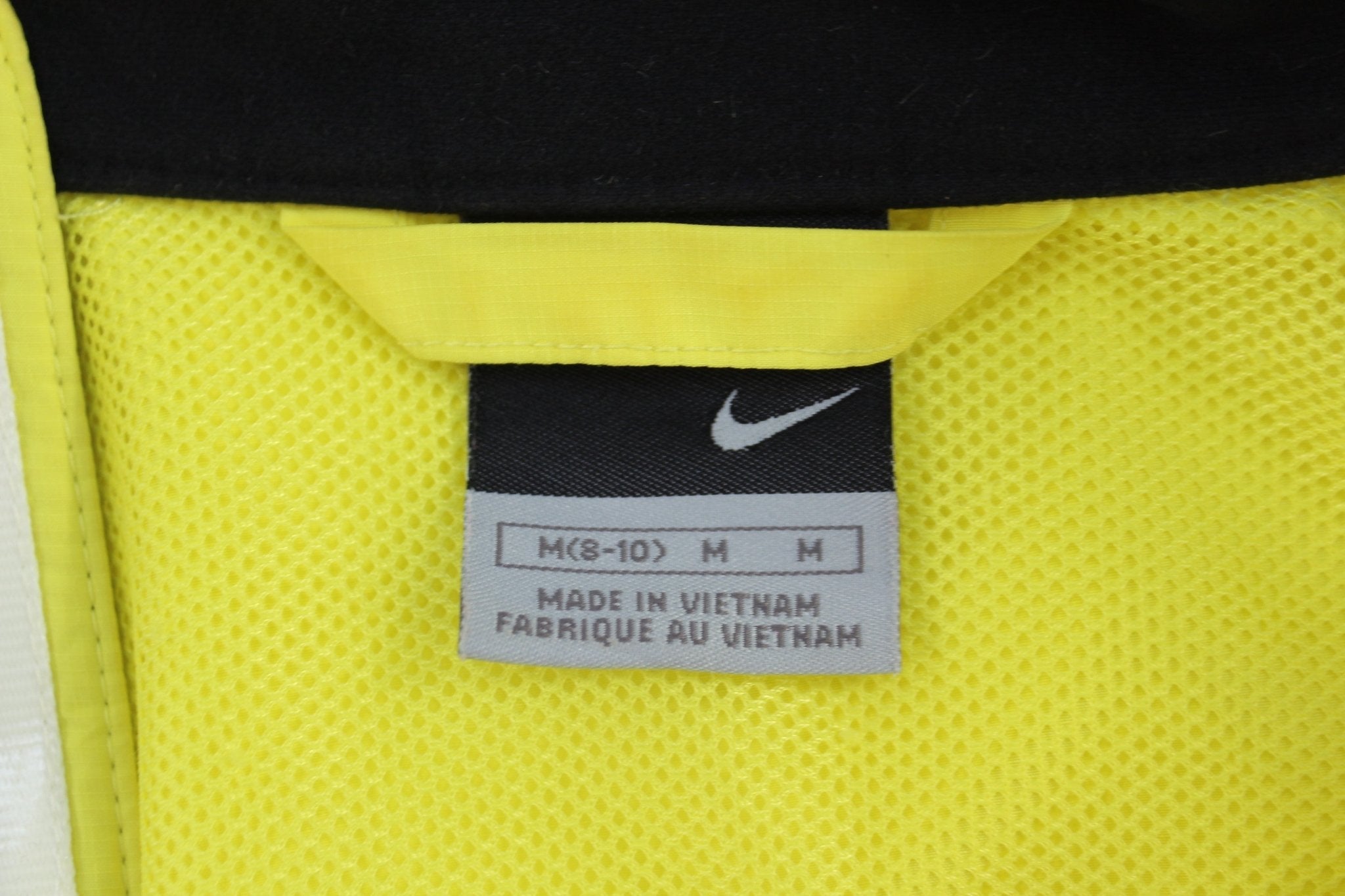 Women's Nike Embroidered Logo Black & Yellow Full Zip Windbreaker - Jacket - Thrifted Threads