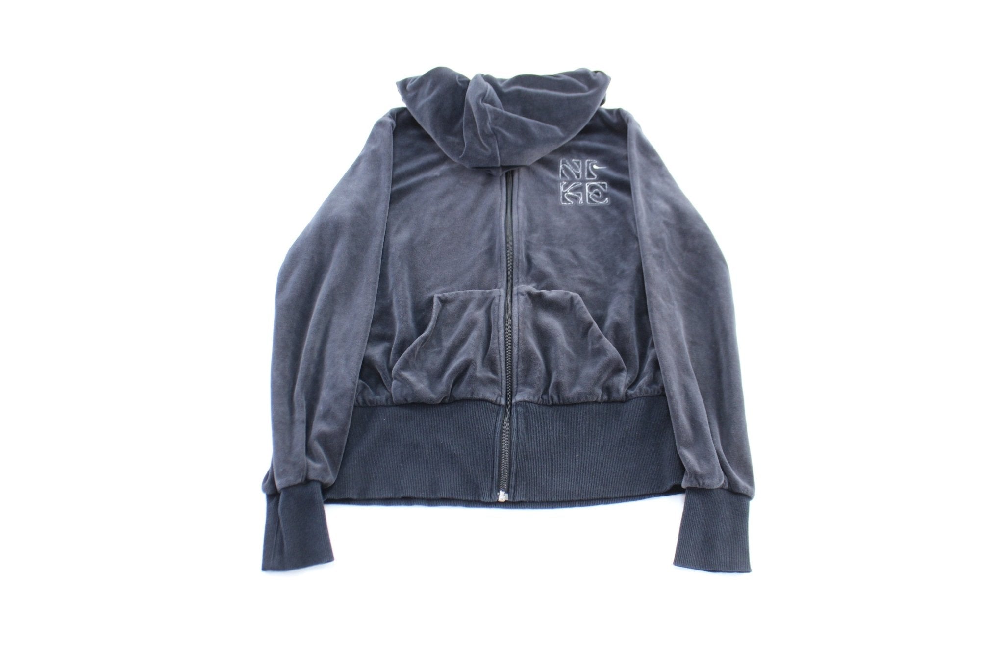 Women's Nike Embroidered Logo Black Zip Up Jacket - Jacket - Thrifted Threads