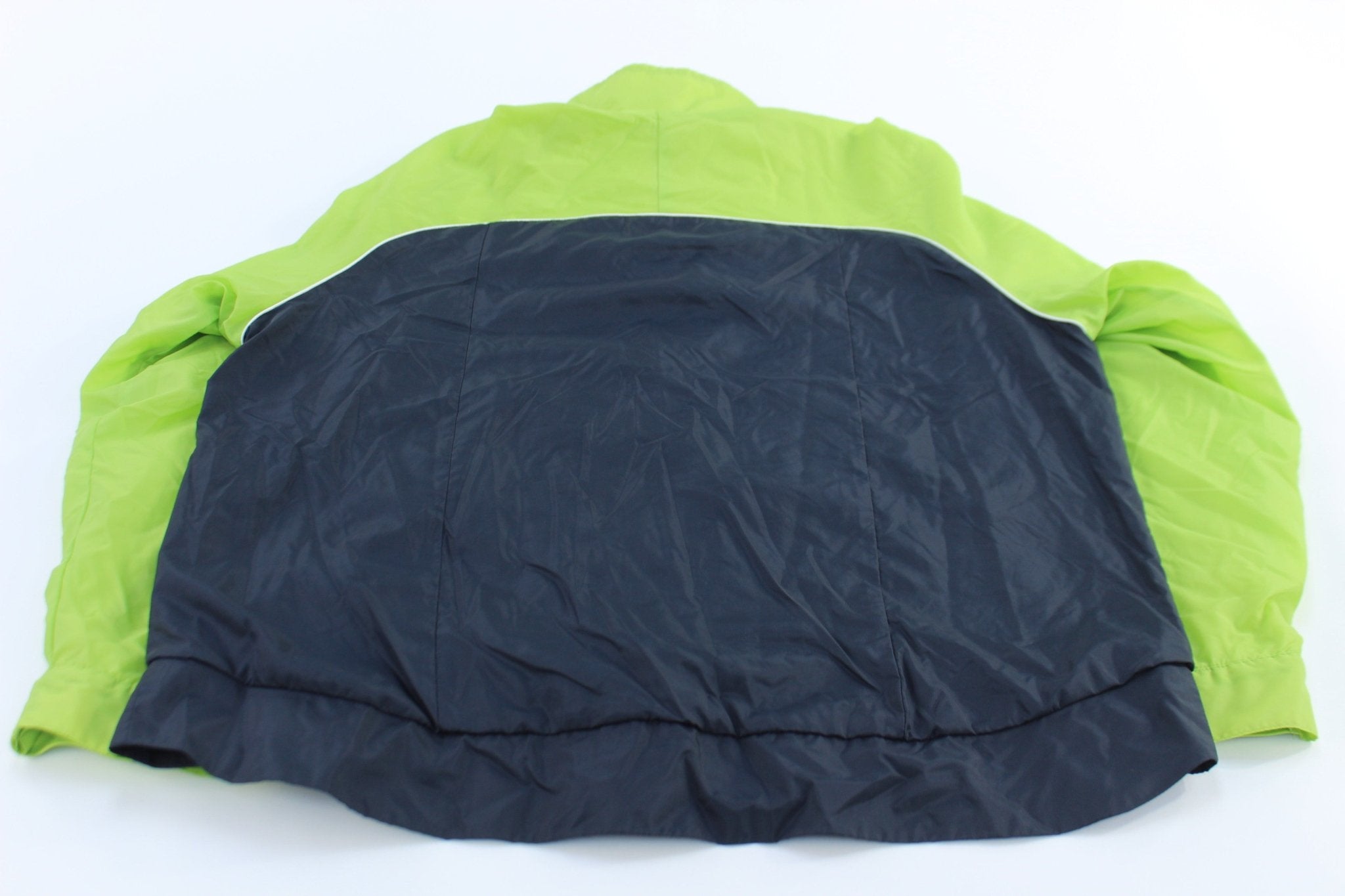 Women's Nike Embroidered Logo Blue & Green Zip Up Jacket - ThriftedThreads.com