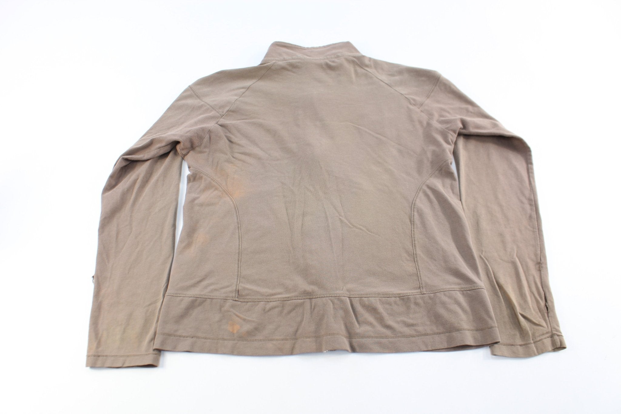 Women's Nike Embroidered Logo Brown Zip Up Jacket - ThriftedThreads.com
