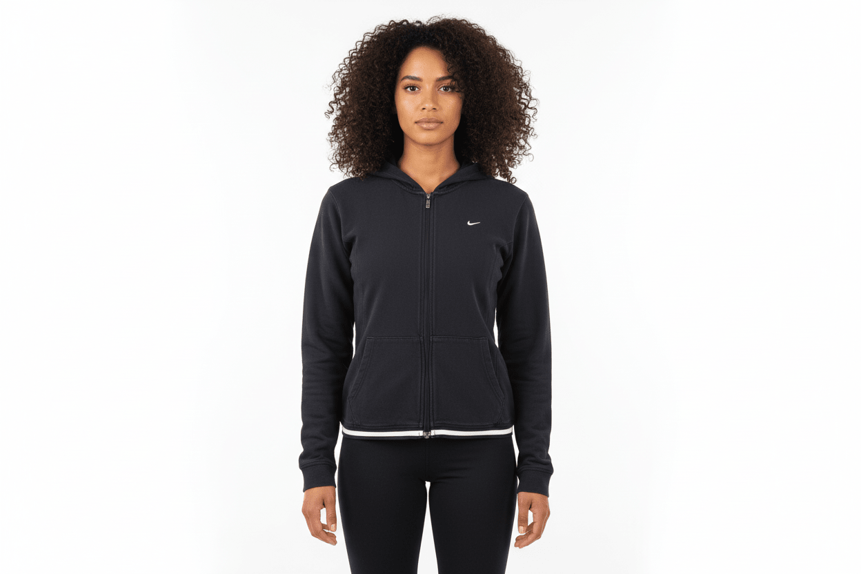 Women's Nike Embroidered Logo Full Zip Hoodie - Jacket - Thrifted Threads