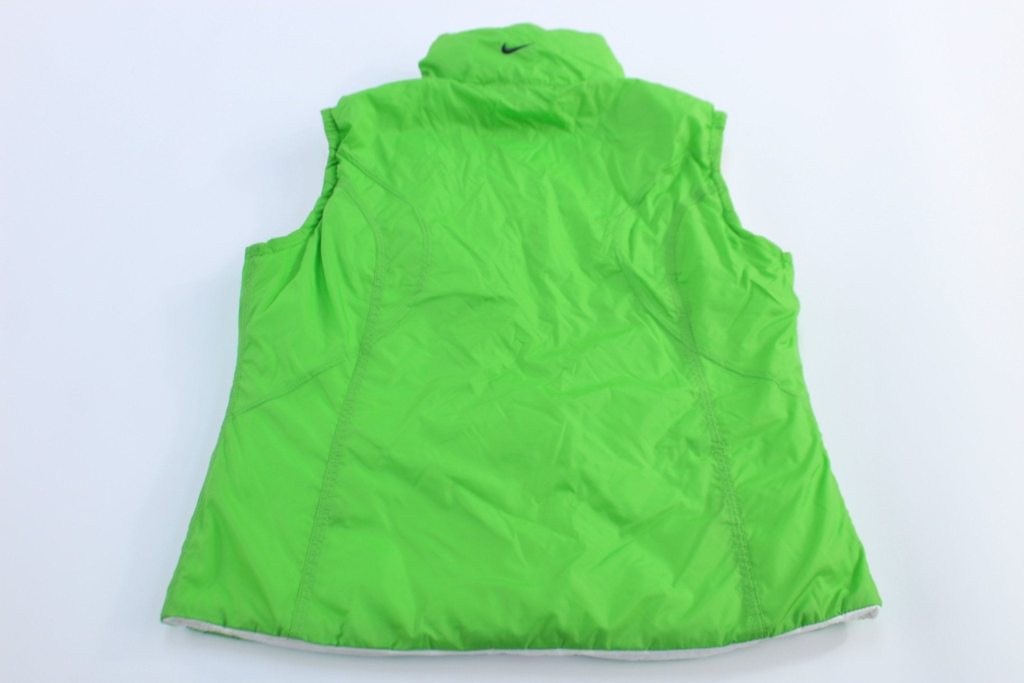 Women's Nike Embroidered Logo Green & White Reversible Vest - ThriftedThreads.com