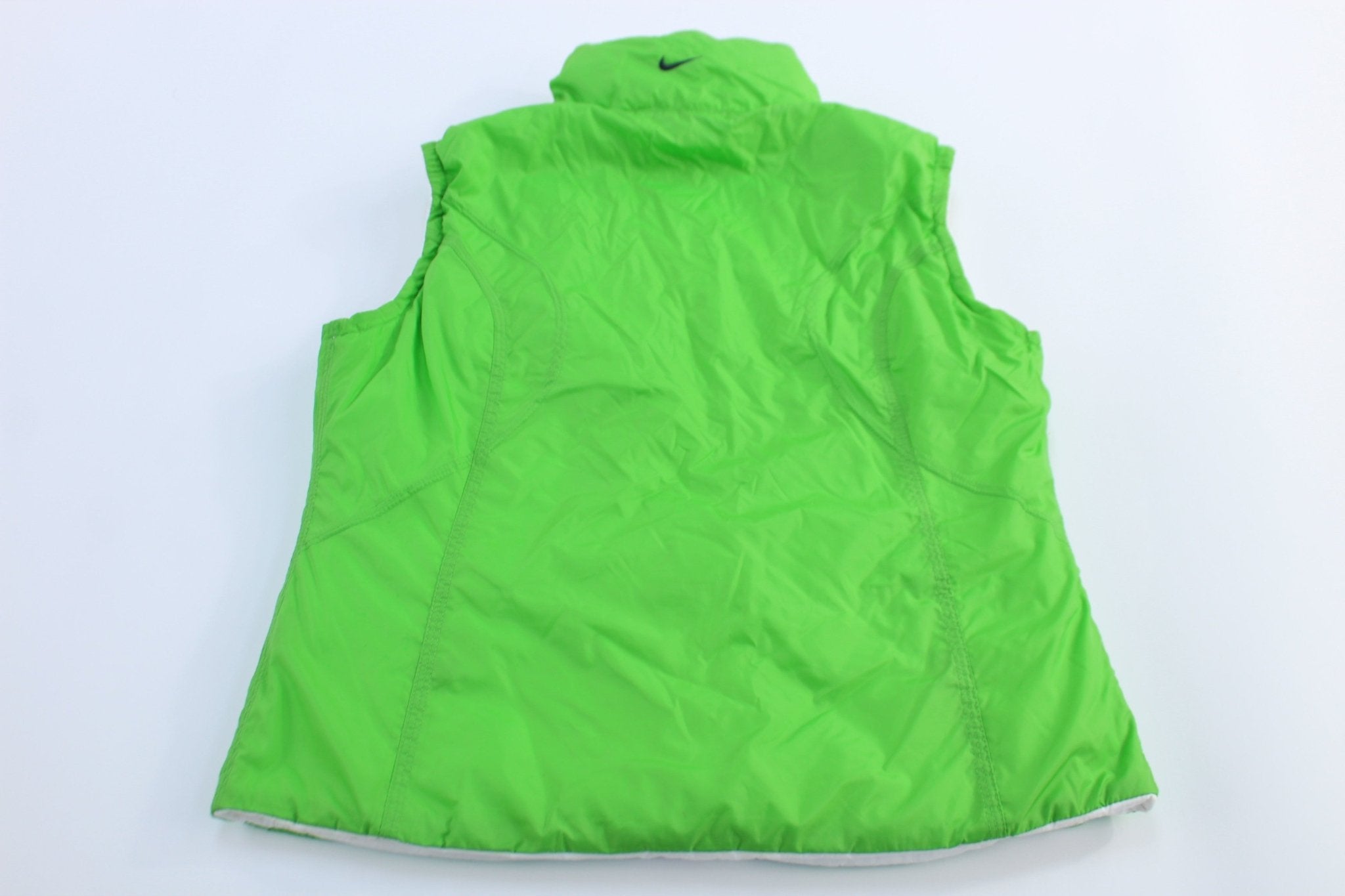 Women's Nike Embroidered Logo Green & White Reversible Vest - Jackets - Thrifted Threads
