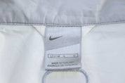 Women's Nike Embroidered Logo Grey, Green, & White Zip Up Jacket - ThriftedThreads.com