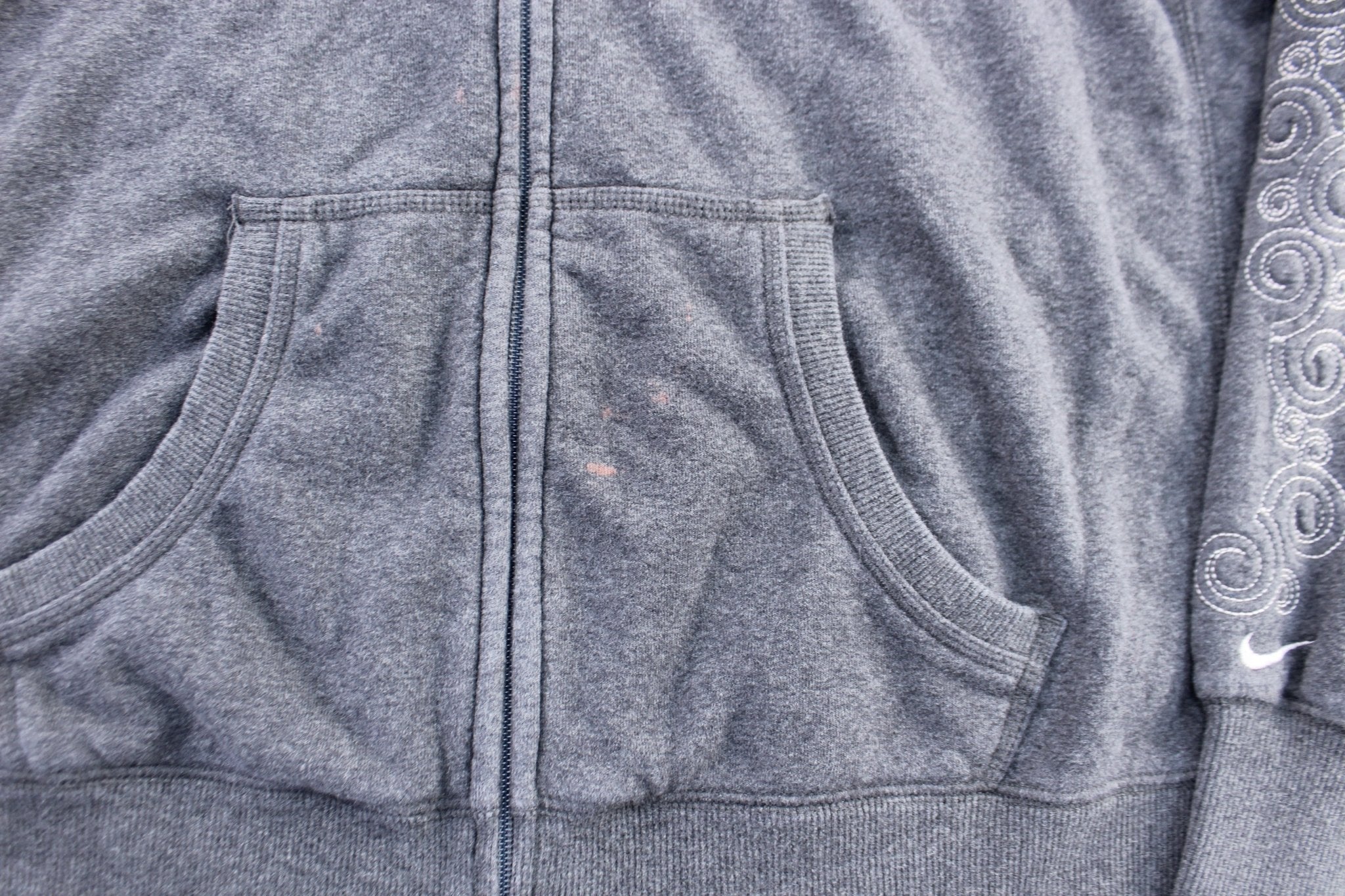 Women's Nike Embroidered Logo Grey Zip Up Hoodie - Jacket - Thrifted Threads