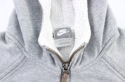 Women's Nike Embroidered Logo Grey Zip Up Jacket - ThriftedThreads.com