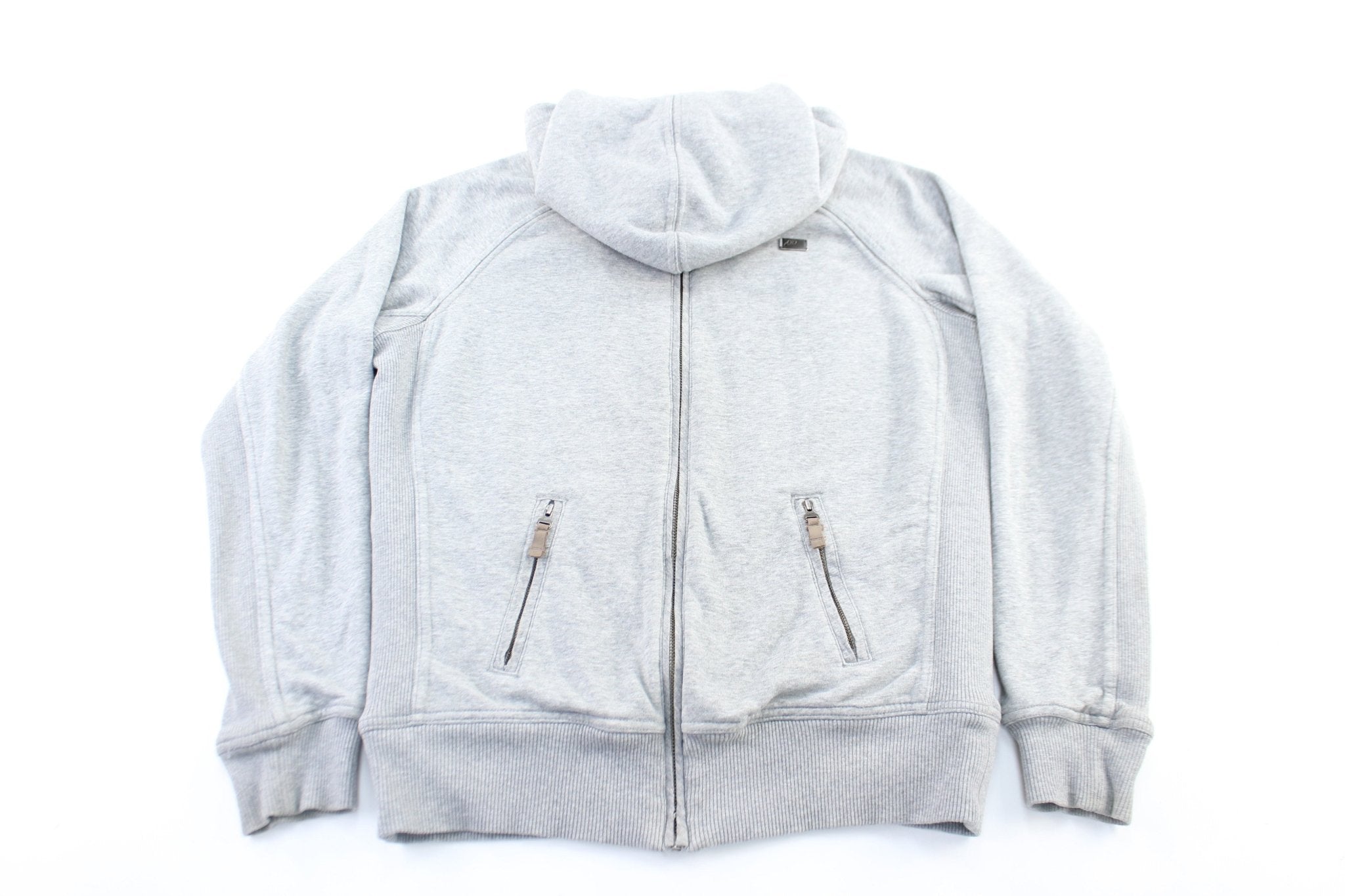 Women's Nike Embroidered Logo Grey Zip Up Jacket - ThriftedThreads.com