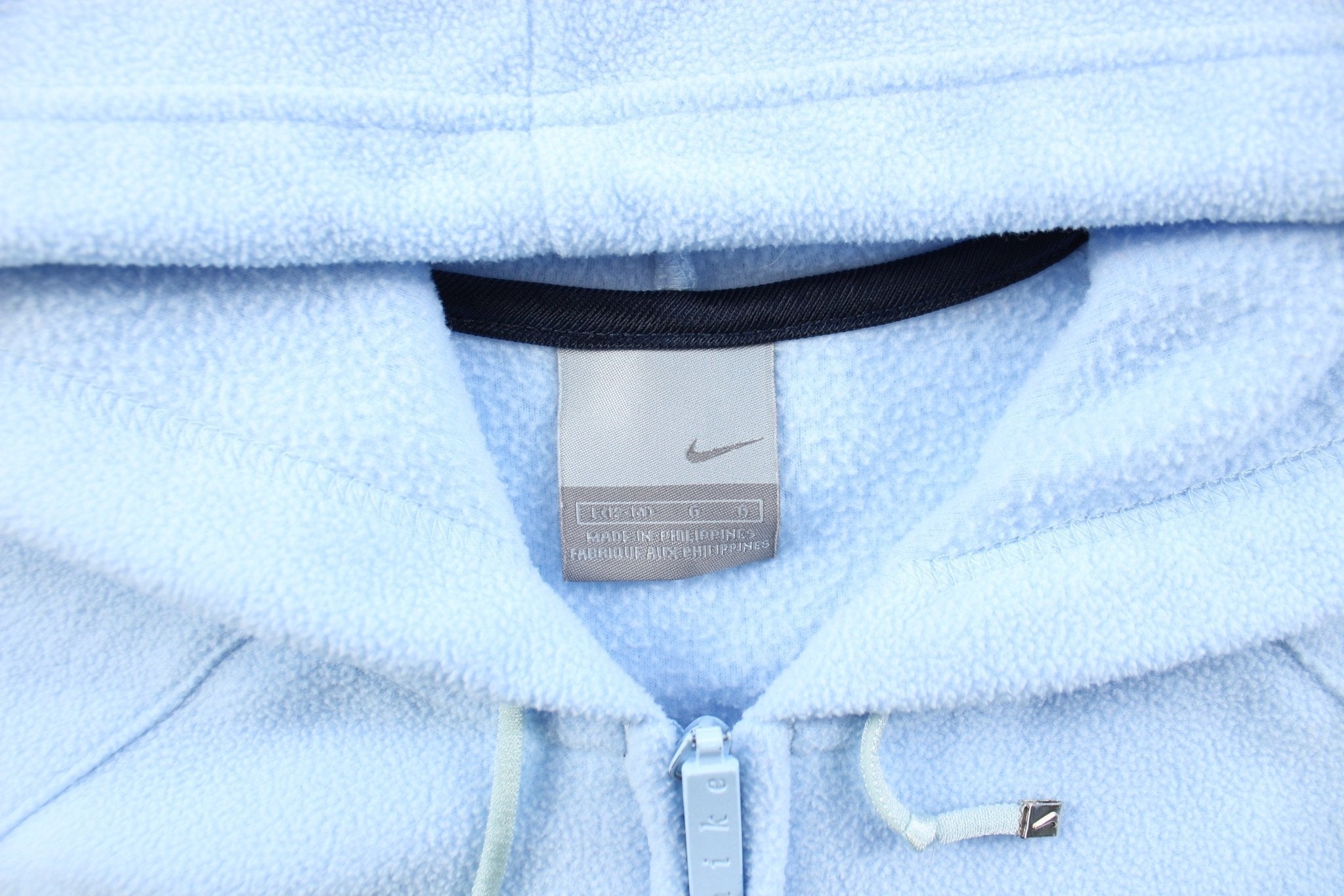 Women's Nike Embroidered Logo Light Blue & Black Zip Up Jacket - Jackets - Thrifted Threads