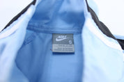 Women's Nike Embroidered Logo Light Blue Striped Zip Up Jacket - Jacket - Thrifted Threads