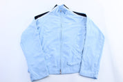 Women's Nike Embroidered Logo Light Blue Striped Zip Up Jacket - Jacket - Thrifted Threads