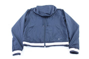 Women's Nike Embroidered Logo Navy Blue & White Zip Up Jacket - Jacket - Thrifted Threads