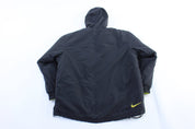 Women's Nike Embroidered Logo Neon & Black Hooded Jacket - Jacket - Thrifted Threads