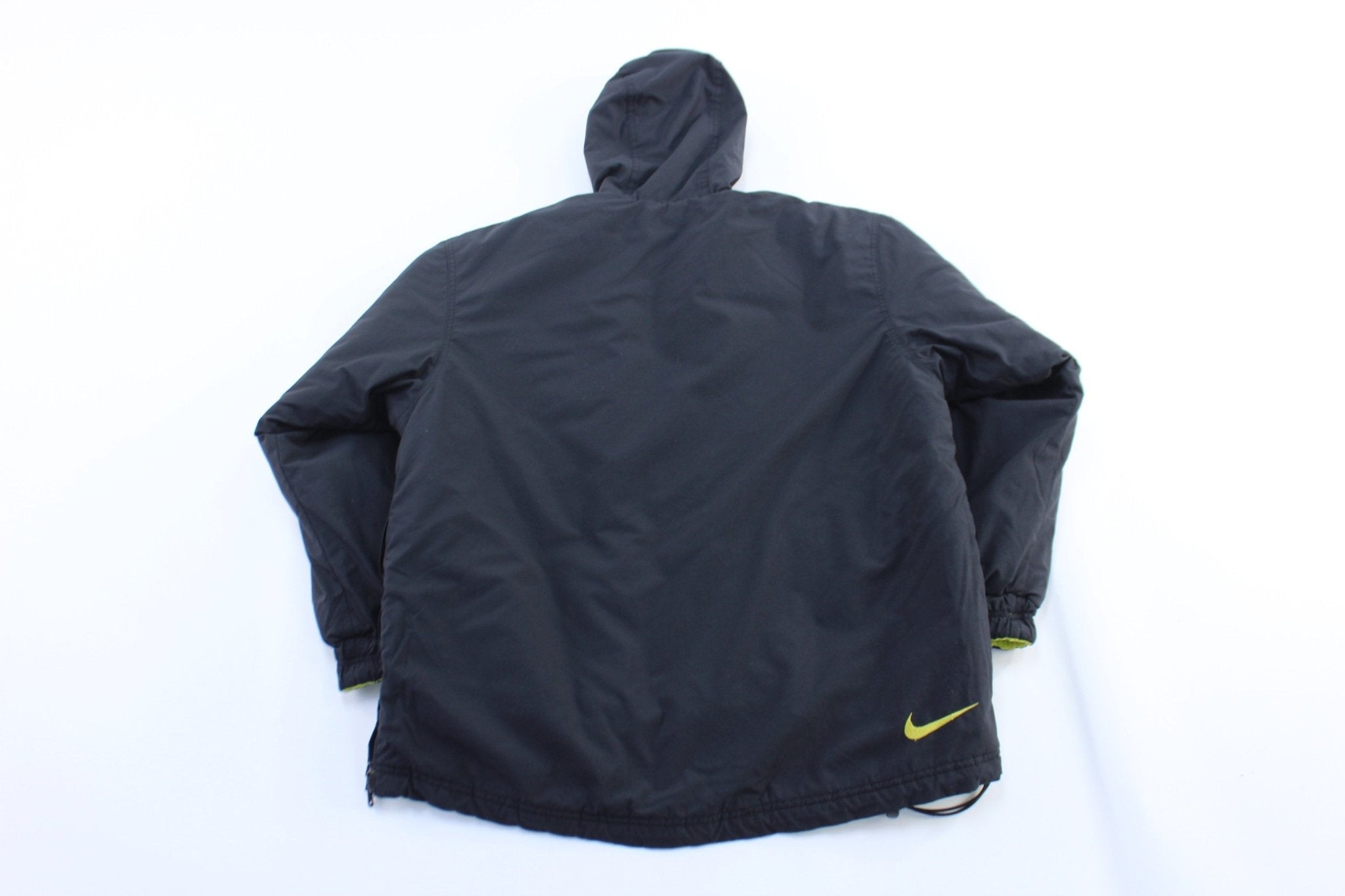 Women's Nike Embroidered Logo Neon & Black Hooded Jacket - Jacket - Thrifted Threads