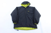 Women's Nike Embroidered Logo Neon & Black Hooded Jacket - Jacket - Thrifted Threads