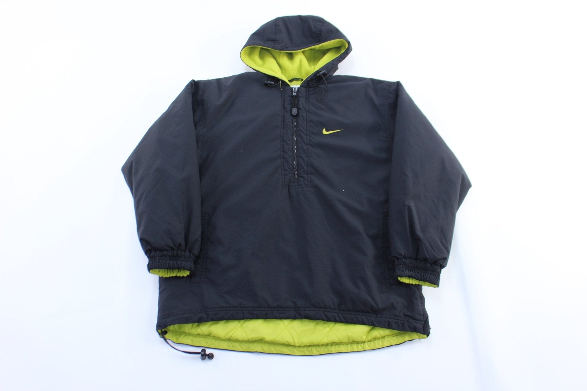 Women's Nike Embroidered Logo Neon & Black Hooded Jacket - Jacket - Thrifted Threads