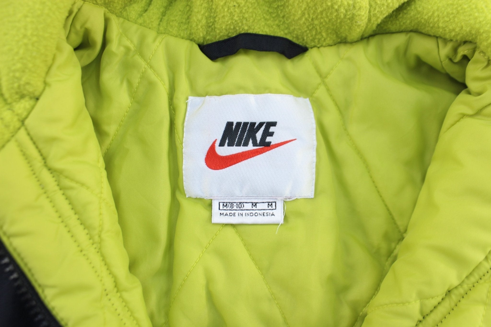 Women's Nike Embroidered Logo Neon & Black Hooded Jacket - Jacket - Thrifted Threads