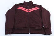 Women's Nike Embroidered Logo Pink & Burgundy Track Jacket - ThriftedThreads.com