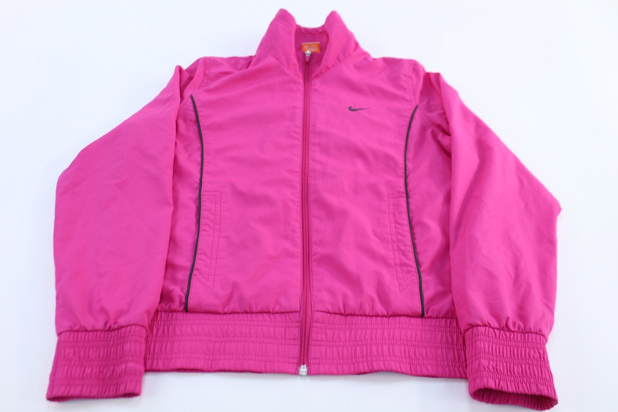 Women's Nike Embroidered Logo Pink Full Zip Windbreaker - Jacket - Thrifted Threads