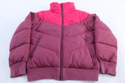 Women's Nike Embroidered Logo Pink Puffer Jacket - ThriftedThreads.com