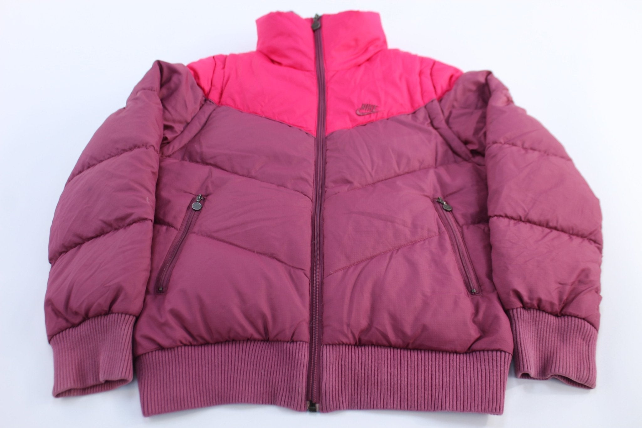 Women's Nike Embroidered Logo Pink Puffer Jacket - Jackets - Thrifted Threads