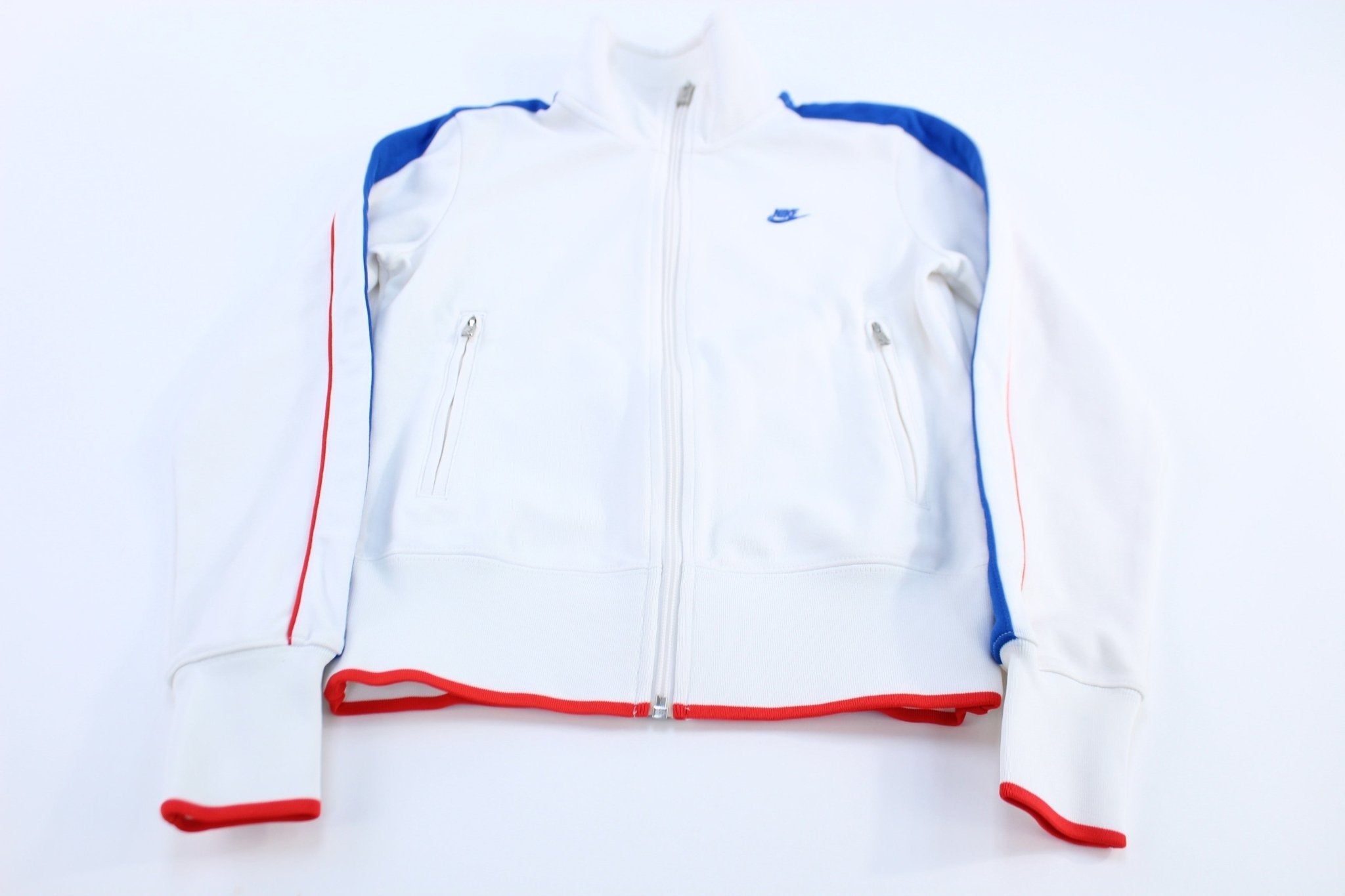 Women's Nike Embroidered Logo Red, Blue, & White Track Jacket - Jackets - Thrifted Threads