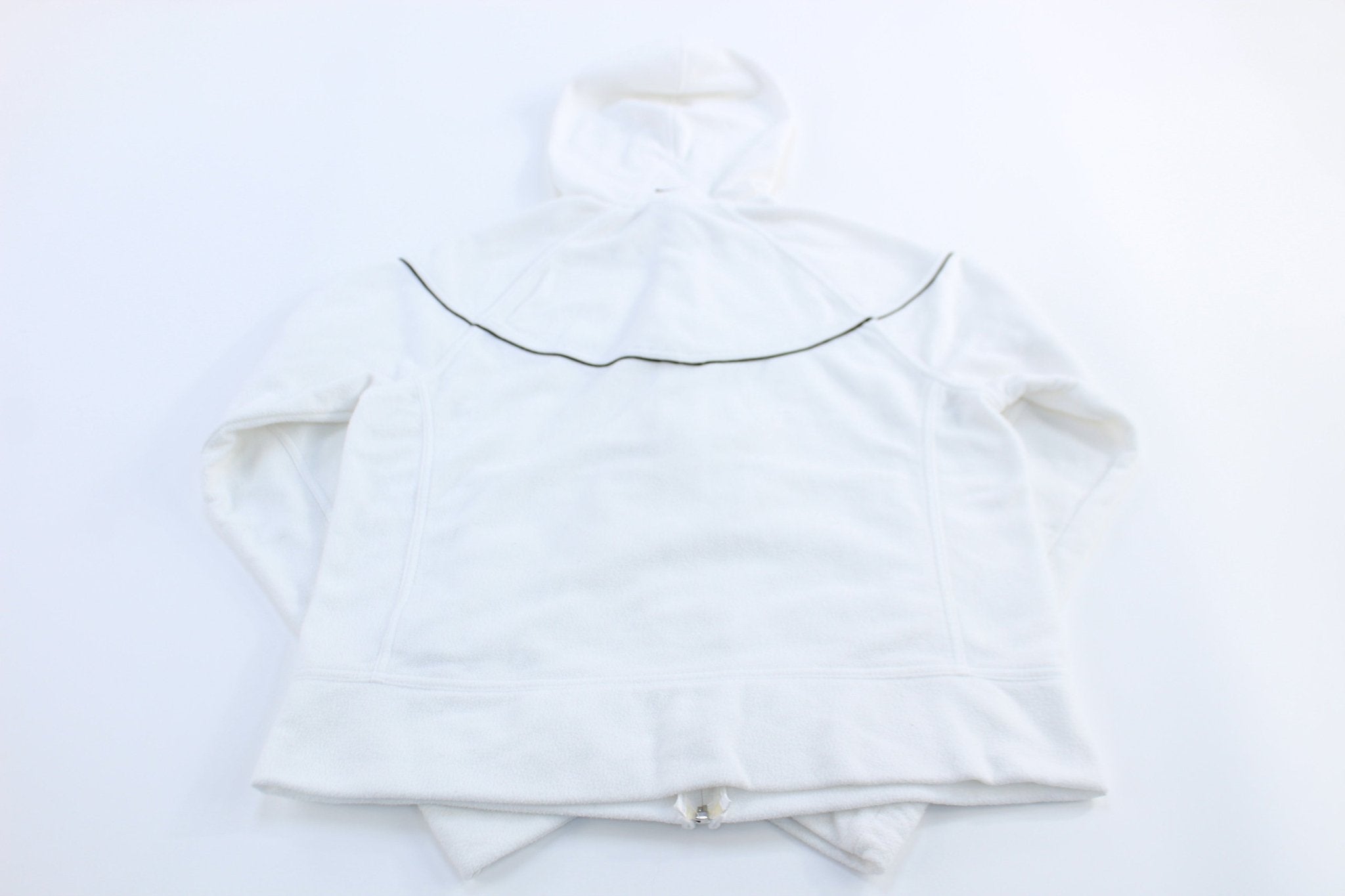 Women's Nike Embroidered Logo White Fleece Full Zip Hoodie - Jackets - Thrifted Threads