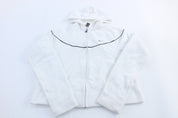 Women's Nike Embroidered Logo White Fleece Full Zip Hoodie - Jackets - Thrifted Threads
