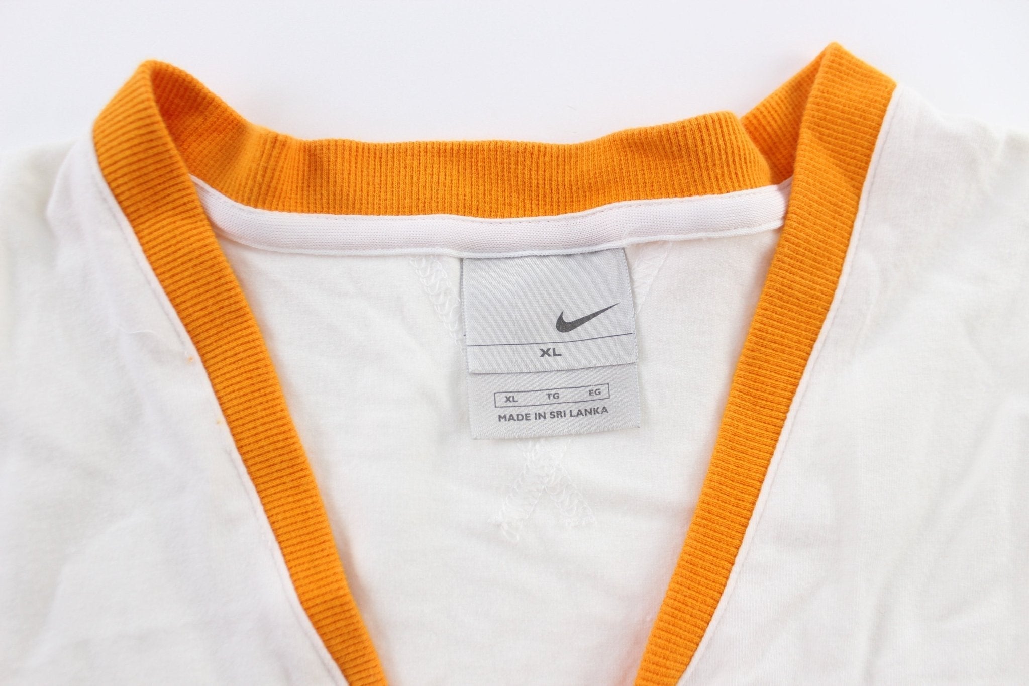 Women's Nike Embroidered Logo White & Orange Tank Top - Jerseys/Tanks - Thrifted Threads