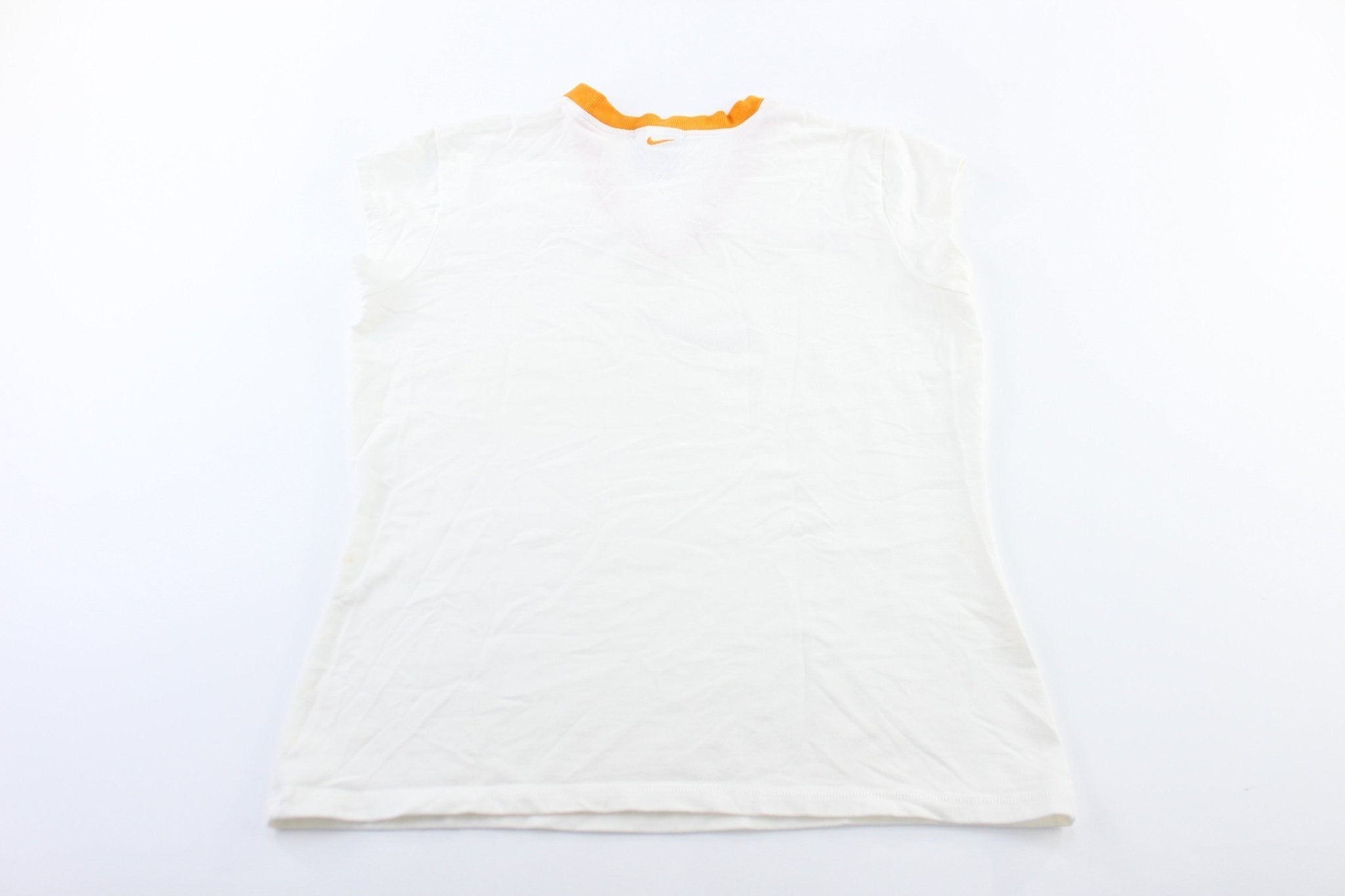 Women's Nike Embroidered Logo White & Orange Tank Top - Jerseys/Tanks - Thrifted Threads
