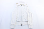 Women's Nike Embroidered Logo White Zip Up Hoodie - ThriftedThreads.com