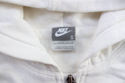 Women's Nike Embroidered Logo White Zip Up Hoodie - ThriftedThreads.com