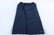 Women's Nike Embroidered Swoosh Logo Blue & White Striped Pants - ThriftedThreads.com