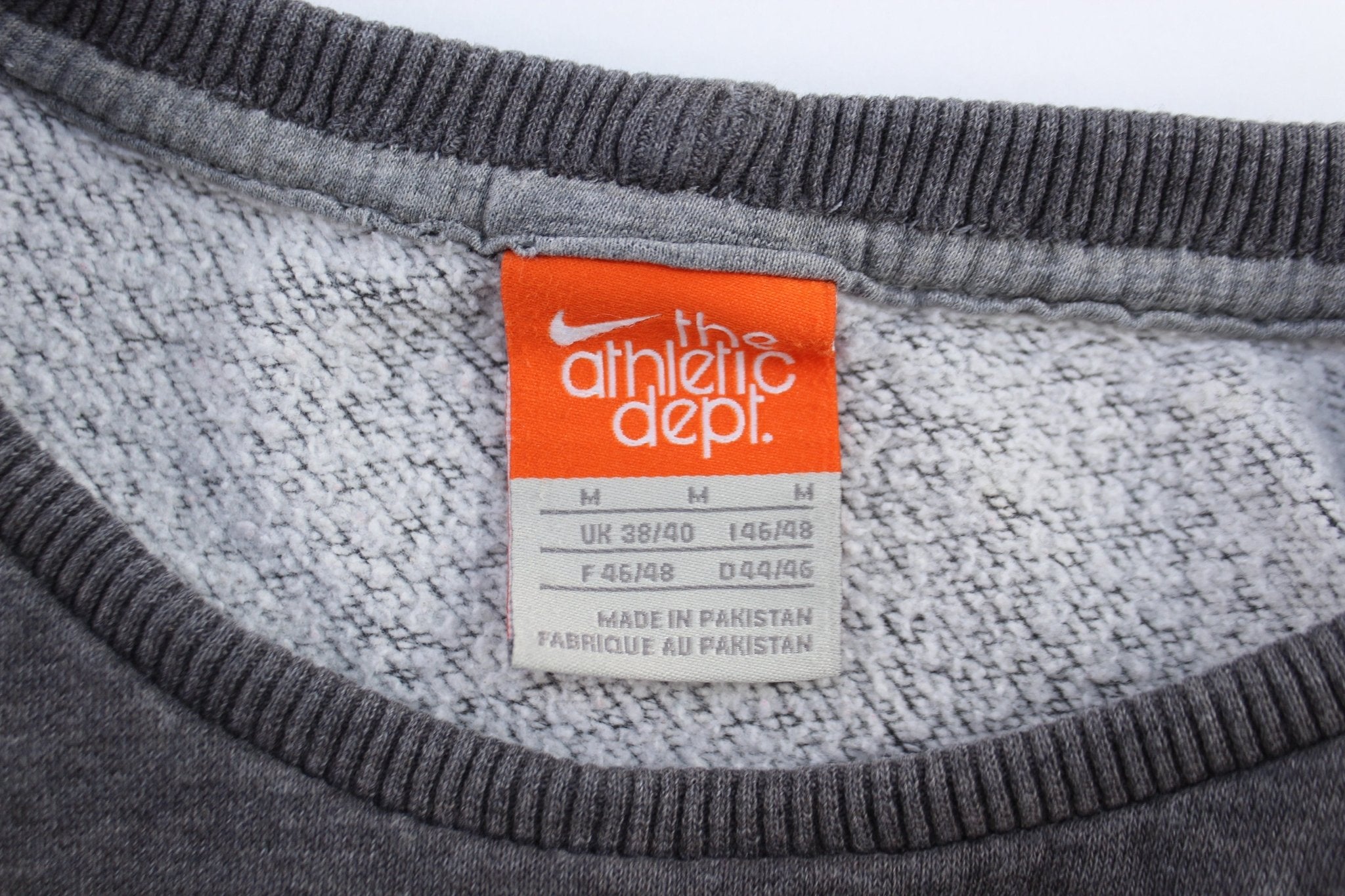Women's Nike Embroidered Swoosh Logo Grey Sweatshirt - ThriftedThreads.com