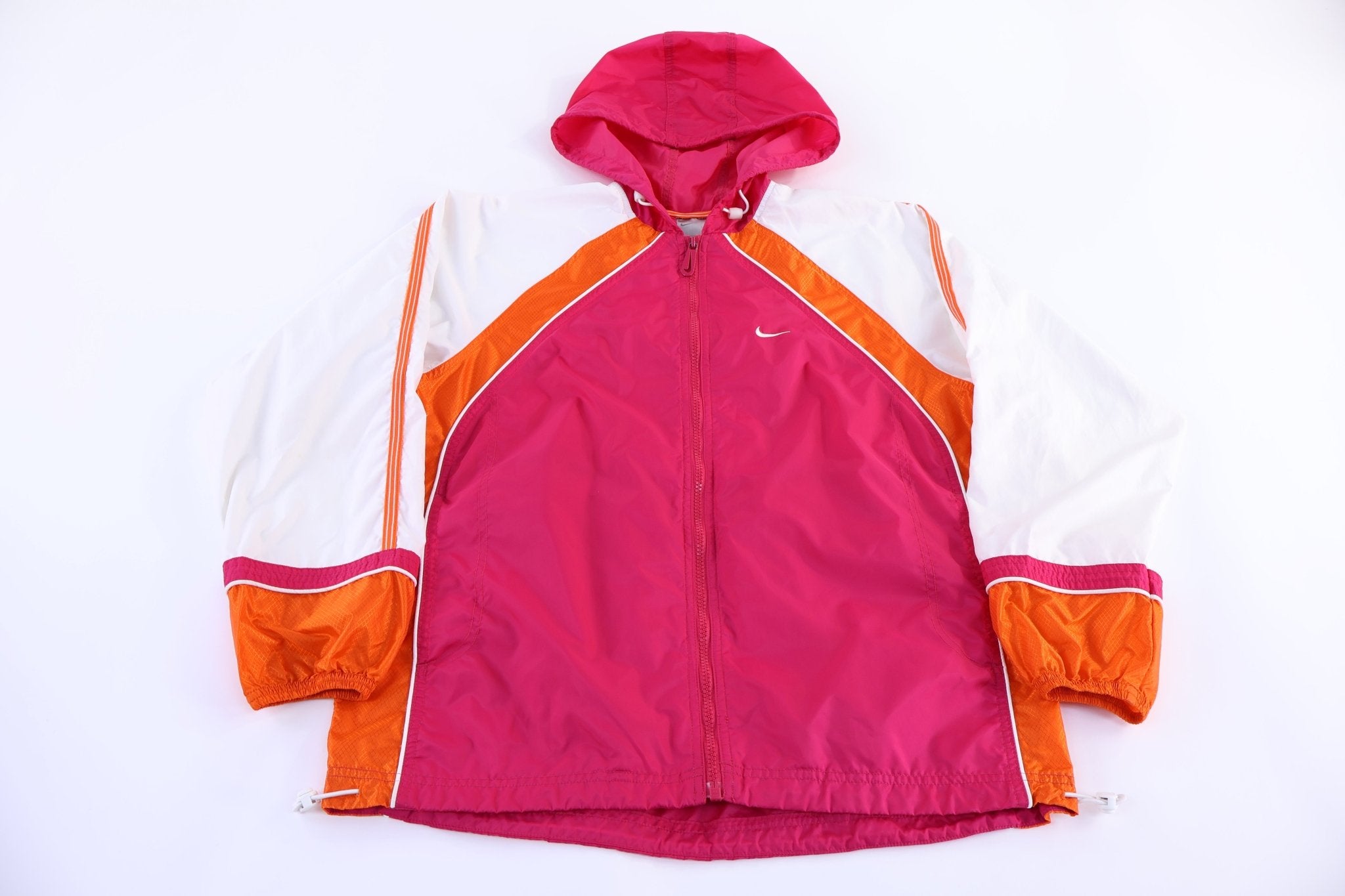 Women's Nike Full Zip Pink, White and Orange Jacket - Jacket - Thrifted Threads